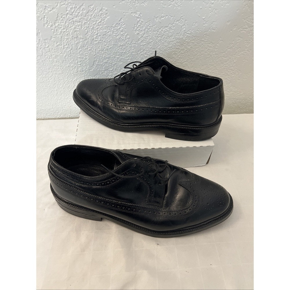 O'SULLIVAN Mens‎ Oxfords Sz 7.5 3E Extra Wide Black Wingtip Leather Dress Shoes